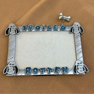 Dog Photo Frame Spoiled Rotten Pewter